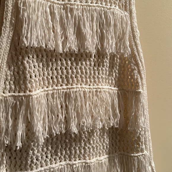 DKNY Crochet Fringe Sleeveless Festival Boho Sweater • Size Small - Picture 12 of 15